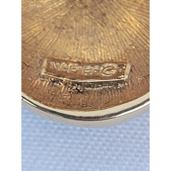 Vintage Napier Gold Tone & Black Oval Shape Post Earrings - Picture 6 of 6